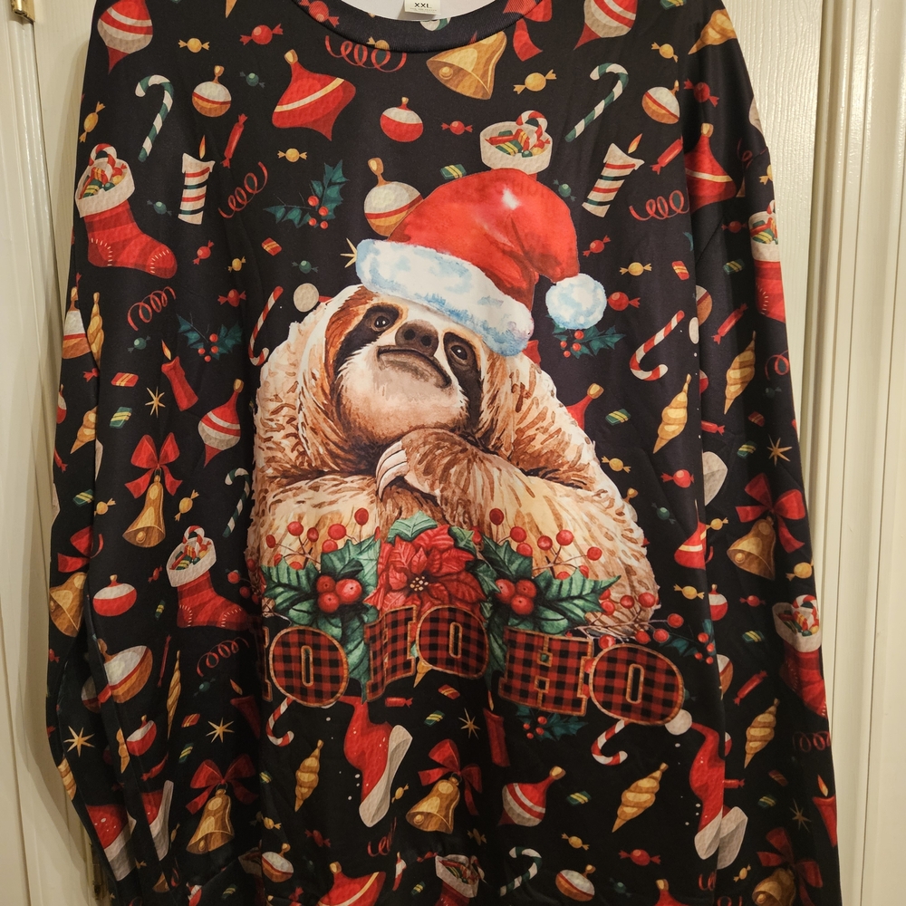 Festive Sloth Christmas Sweater